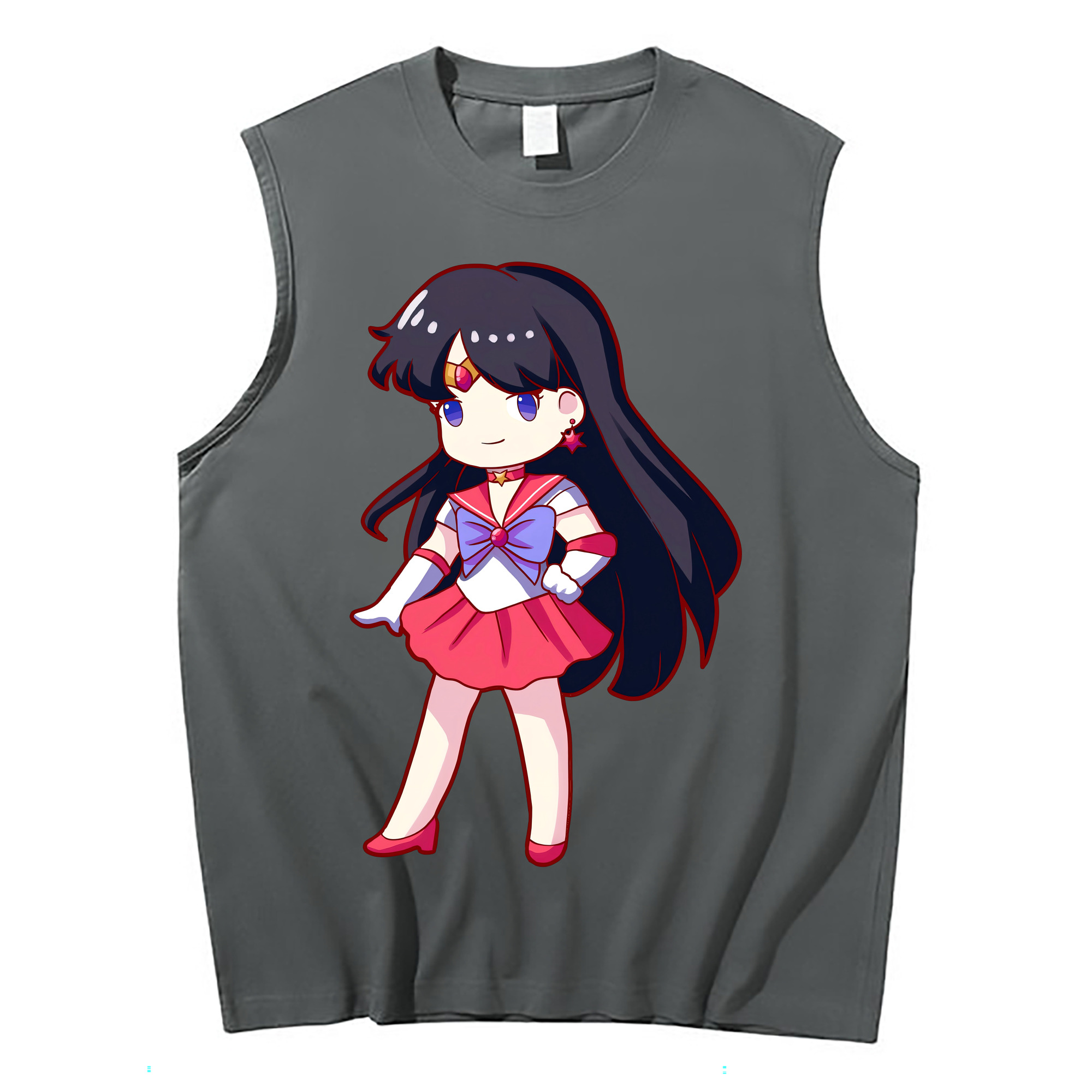 （画像用） 美少女戦士セーラームーン 火野レイ ひの レイ Sailor Moon Hino Rei （セーラーマーズ,Sailor Mars） コットン100％タンクトップ（フロントプリント）